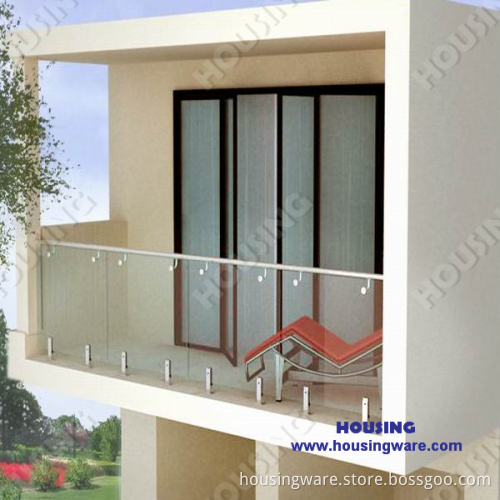 USA Style Balcony Frameless Glass Railing